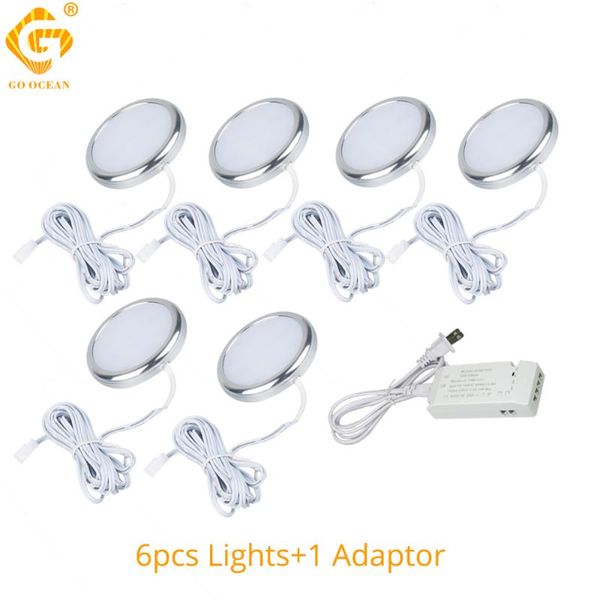 

under cabinet lights kitchen closet counter aluminum silver round puck lamps 12v bookcase wardrobe light cupboard lighting