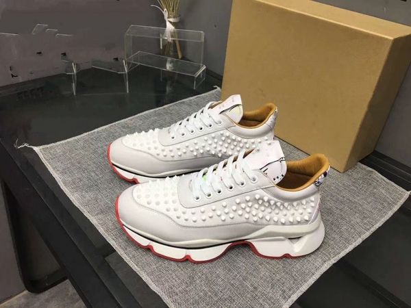 

fashion spikesock men sneakers neoprene red bottom shoes outdoor sports party wedding t-quality brands men's designer trainers eu35-46, Red;white