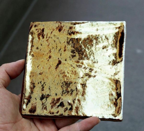 

metal glazed handmade ceramic tile restaurant bathroom wall bricks tea bar table retro small square brick