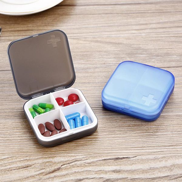

storage bottles & jars 4 grids mini tablet week case dispenser