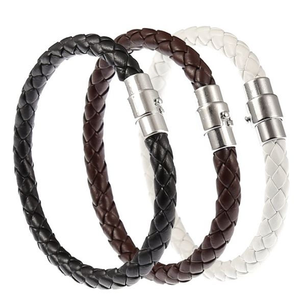 

european and american retro trend leather bracelet hand woven bangle, Black