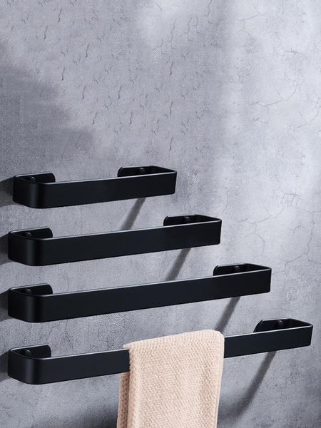 

towel racks wall mounted el rack bathroom cupboard hanging holder organizer storage shelf hand aluminum black home