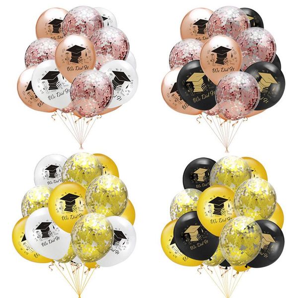 

party decoration 10pcs confetti bachelor cap balloons graduation decorations latex congratulation graduate wedding birthday