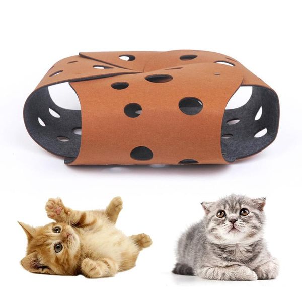 

small animal supplies arrival funny folding cat tunnel interactive felt wool for pets training toy play