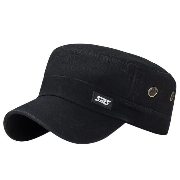 

wide brim hats fashion solid color military flat cap cadet caps unique design vintage baseball sport sun hat casual all-match, Blue;gray