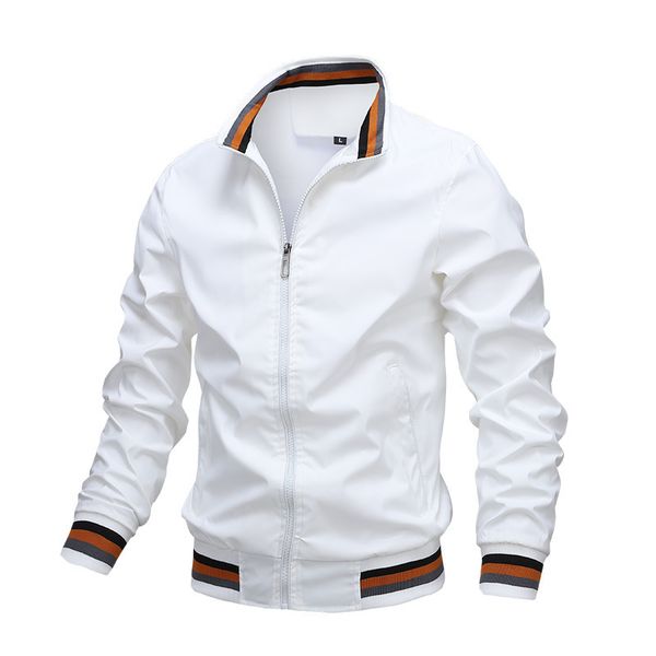 

european code new casual jacket spring and autumn sports jacket solid color zipper, Black;brown