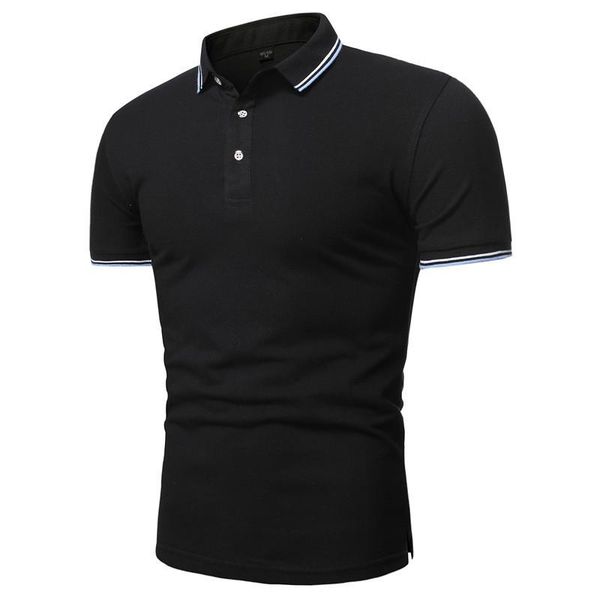 

men's polos shirt short sleeve lapel solid color summer business foreign trade can be customized log, White;black