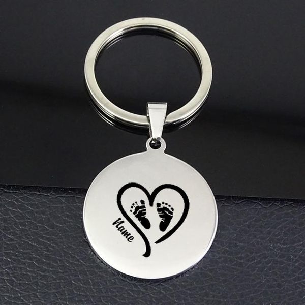 

keychains foot pendant keychain arrival heart disc jewelry for men and women drop yp7353, Silver
