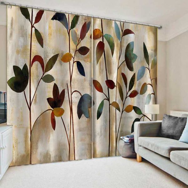 

curtain & drapes modern retro brief tree curtains for living room bedroom home decoration european style el office decor