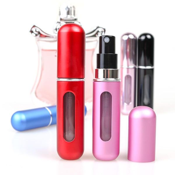 

storage bottles & jars 5ml mini refillable perfume bottle with spray pump portable empty cosmetic containers atomizer aluminum travel size