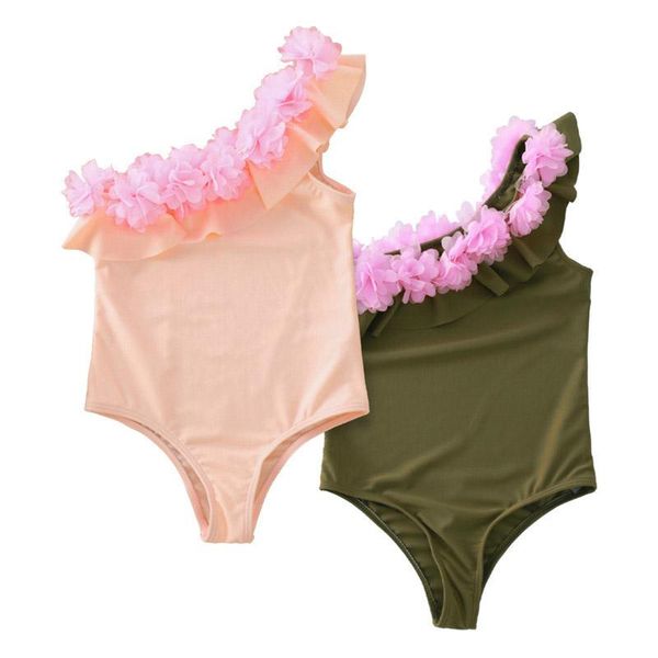 

fashion flowers kids swimwear for girls one-piece swimsuits infant toddler swimsuit holiday travel beach clothes one-pieces, Black