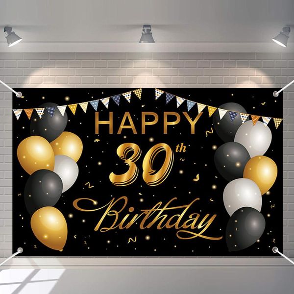 

happy birthday party backdrop black gold glitter bokeh sequin spots pography background golden sparkle shining dots decoration