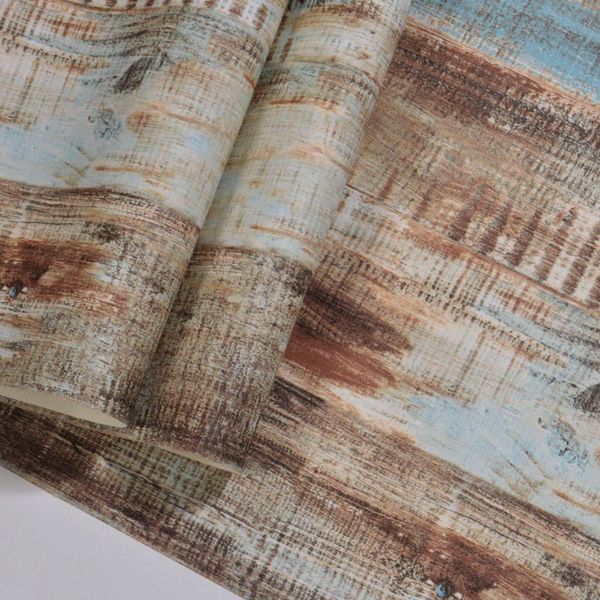 

wallpapers retro wood grain self adhesive strip wallpaper vintage baby boys rooms non-woven wall paper bedroom decor roll ez027