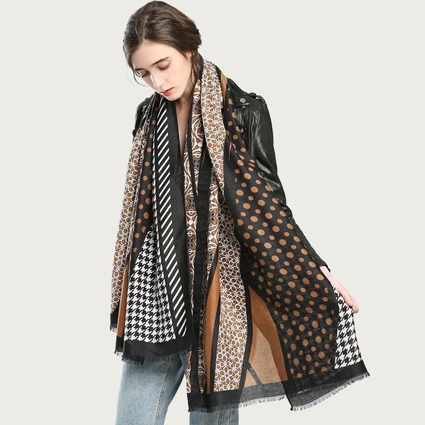 

scarves large soft scarf women elegant colorful print foulard luxury pattern hijab 2021 [6798], Blue;gray