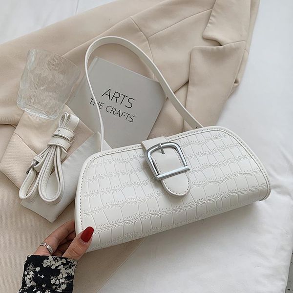 

evening bags 2021 style stone pattern pu leather underarm baguette shoulder bag trendy hasp handbag luxury designer crossbody purses