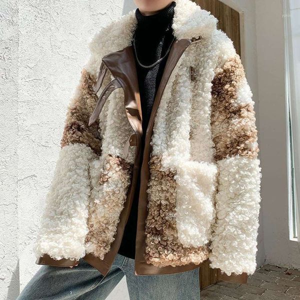 

men's down & parkas male lambs wool coat winter han edition clothing joker more loose pure color pourpoint mj2361 qicw, Black
