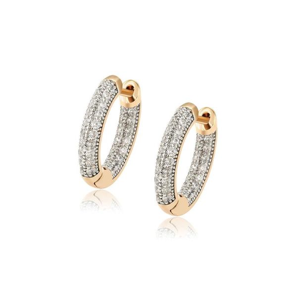 

hoop & huggie mxgxfam mix gold color 18 k mirco zircon earrings for women fashion jewelry cz + nickel free, Golden;silver