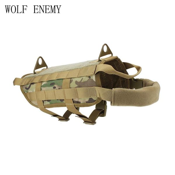 

tactical training dog harness military molle v-elcro vest packs coat 4 color xs- hunting jackets, Camo;black
