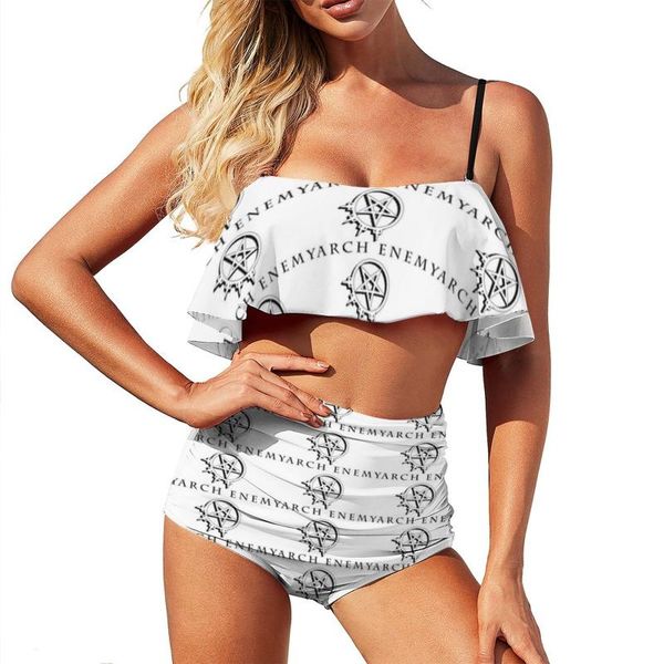 

one-piece suits public enemy bikini swimsuit flounce in bulk funny swimwear bath two piece youth bathing suit
