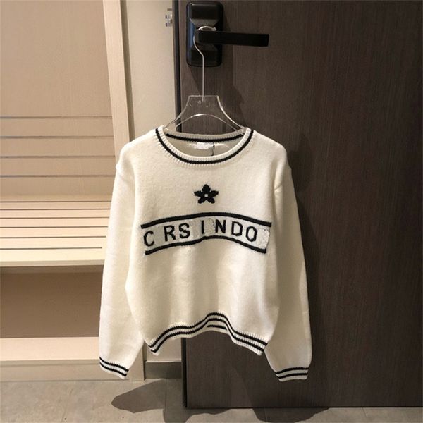 

warehouse clothing autumn + net red star letter embroidery sweater women's fashion sweet long sleeve sweater sale online_5ltl, Black