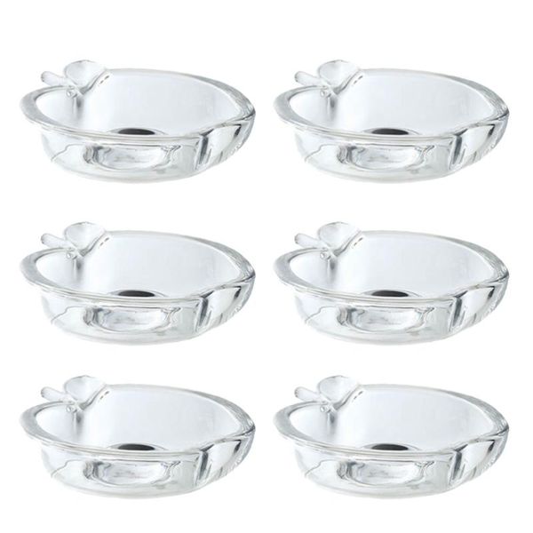 

6pcs home glass desktray dishes seasoning dipping bowl appetizer plates &