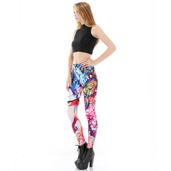 

women's leggings the latest gothic girl printed fashion novel and simple pants flexible graffiti trousers plus size 4xl women v, Black