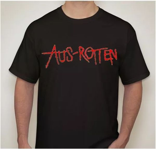 

AUS ROTTEN Punk rock hardcore thrash band T shirt tee, White;black