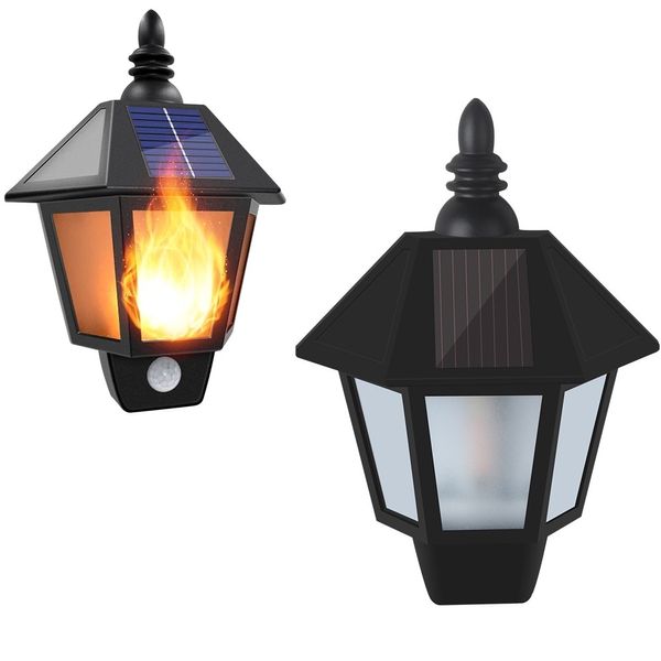 Luzes solares Flama Flicking Dança Lâmpada de Parede Ao Ar Livre Impermeável LED Paisagem Decoração Iluminação Luz de Segurança - Modo de Controle