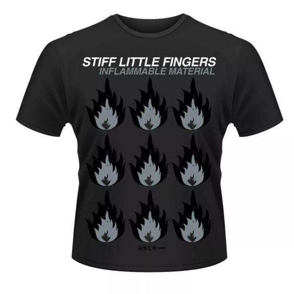 

stiff little fingers inflammable black official t-shirt men unisex, White;black