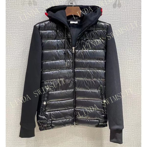 

men women designer real duck down jackets tech fleece jacket winter outdoor cold-proof thickened warm stracket suit casual solid camouflage, Black