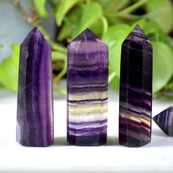 

decorative objects & figurines natural fluorite crystal wand point healing home decoration diviner crystals wedding pography accessories