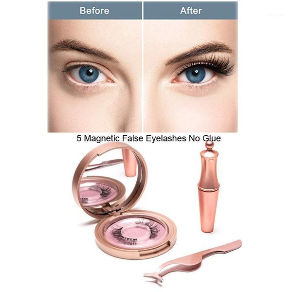 

magnetic eyelashes 5d eyeliner magnets double layer false no glue natural soft fake extension1