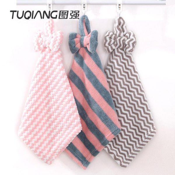 

towel coral velvet wipe hand small cloth kitchen hanging cleaning