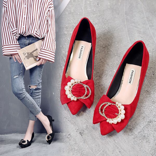 

luxury dress shoes in spring of 2021, the middle thin pointed women's shallow mouth pearl buckle high heels butterfly wedding sho, Black