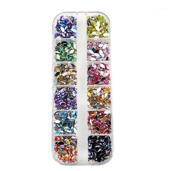 

1200pcs/ set mix color resin nail rhinestones non fix ab flatback for clothes 3d phone art decoration decorations1, Silver;gold