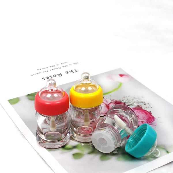 

storage bottles & jars 6ml milk bottle lip gloss tube empty lipstick plastic transparent cosmetic packaging container