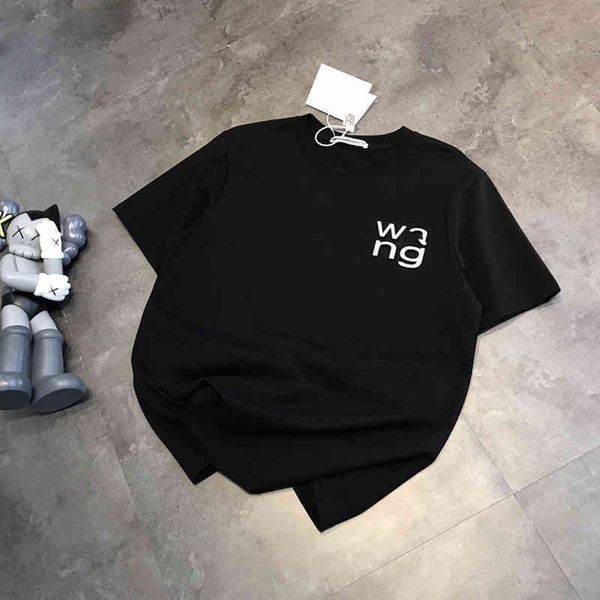 

2022 factory wholesale new model three dimensional letter printed short sleeve women's black round neck pullover summer couple fashion, White