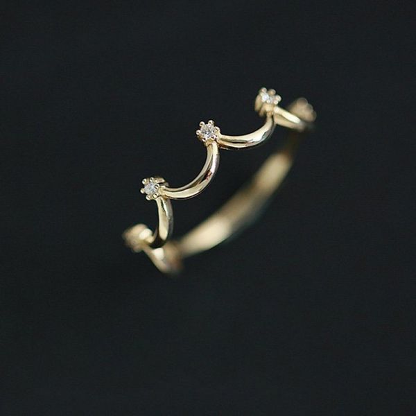 

14k plated women's ring with simple character, Silver