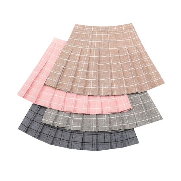

skirts gothic punk harajuku women pleated high waist a-line female short skirt fashion preppy style ladies plaid mini, Black