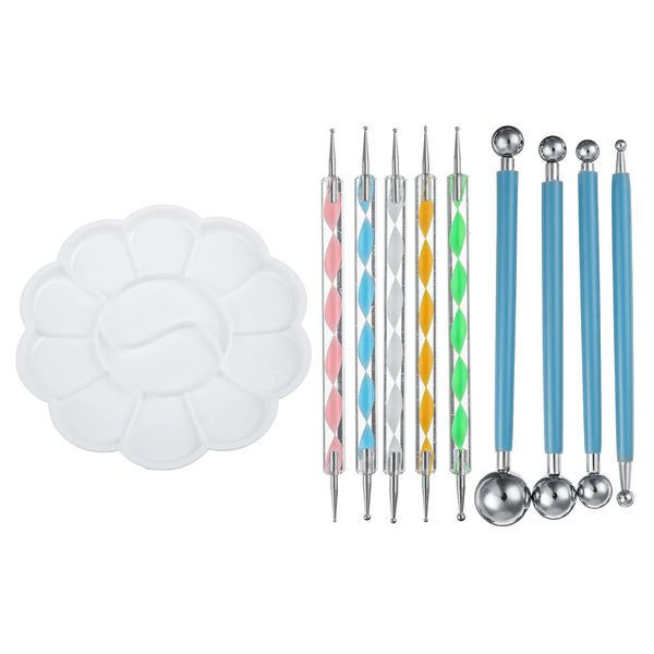 

10pcs mandala dotting tools set rock painting kit nail art pen paint stencil, Silver