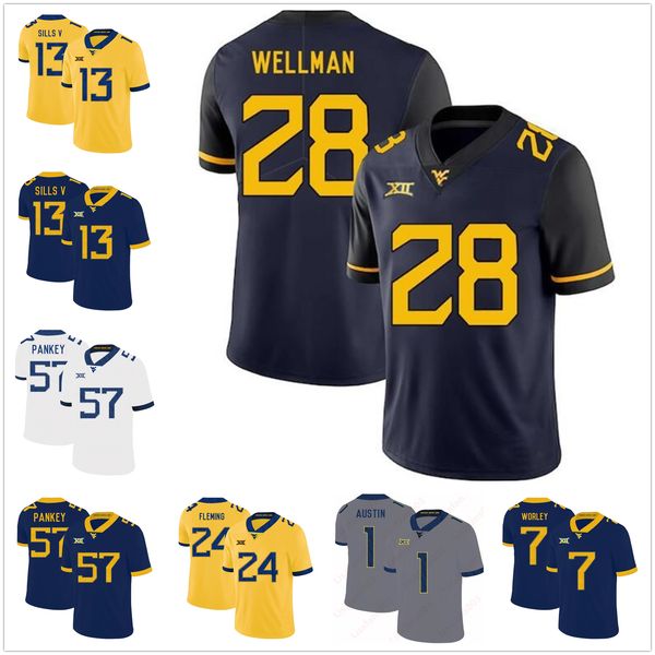 

ncaa west virginia mountaineers wvu football stitched jersey kwantel raines marcus simms trey lowe iii jack allison tevin bush martell petta, Black