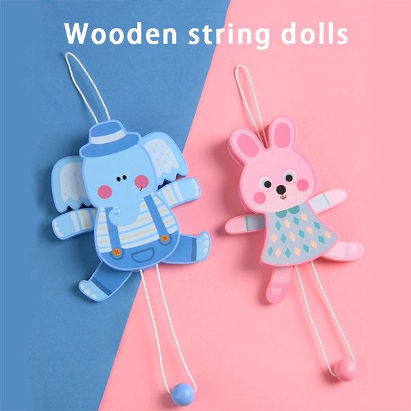 

party masks novelty funny children's creative toys wooden hand-drawing dolls cartoon animal kids gifts