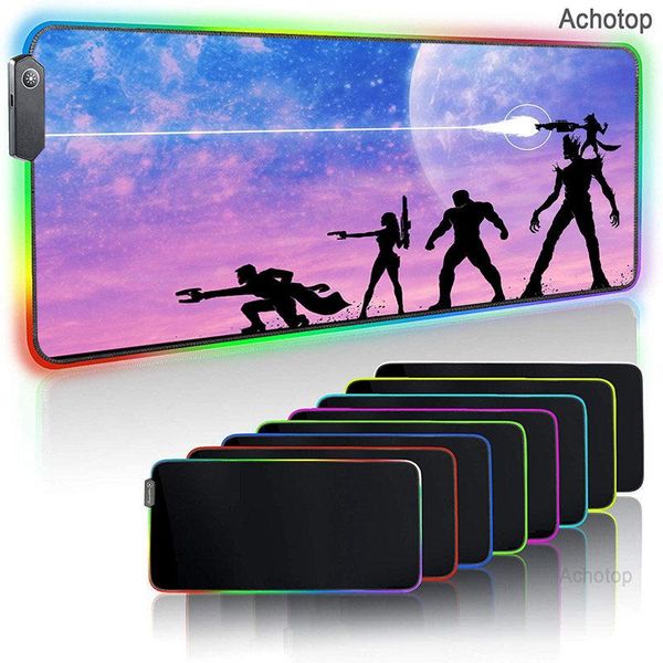 

mouse pads & wrist rests anime custom large gaming mousepad rgb led backlit mat mause carpet xxl for pc computer play desk csgo gamer
