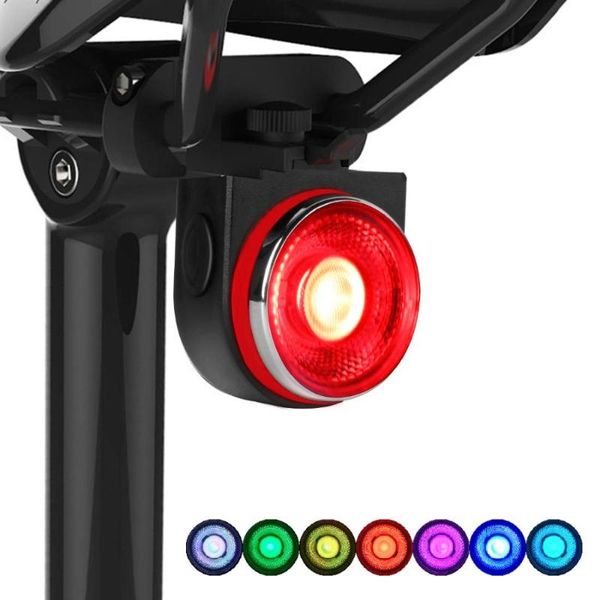 

bike tail light-usb rechargeable rear light, 7 colors led flash light for road bike, 60 hours runtime lights