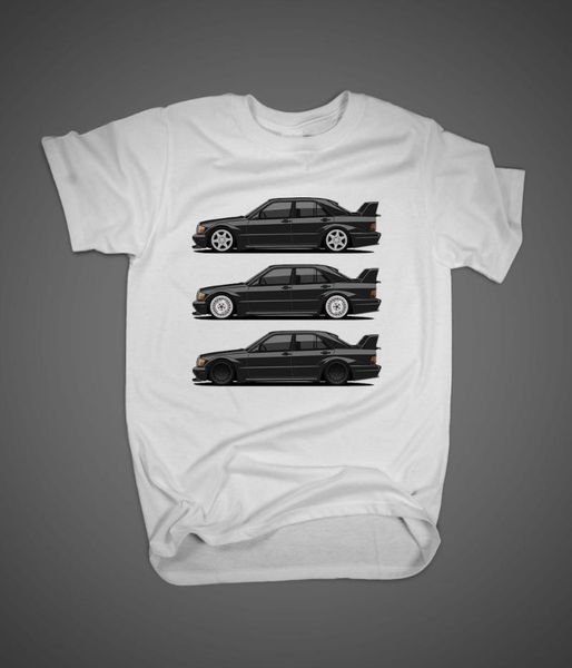 

men's t-shirts tshirt homme 2021 t-shirt 190 w201 car custom print t shirt, White;black