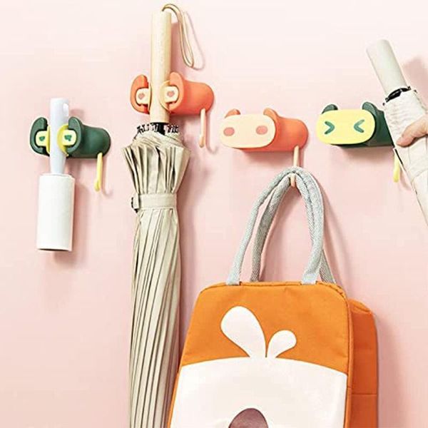 

hooks & rails 1pc cartoon sticky hook mop holder wall mounted brush broom hanger storage rack organizer for bathroom kitchen