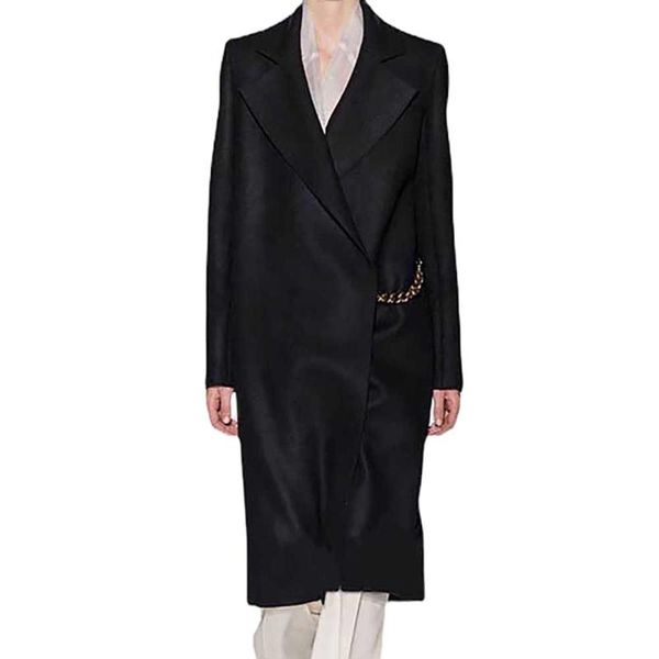 

women's wool & blends plus size oversize winter coat long jacket cardigan outwear spring autumn trenchcoat casual clothes, Black
