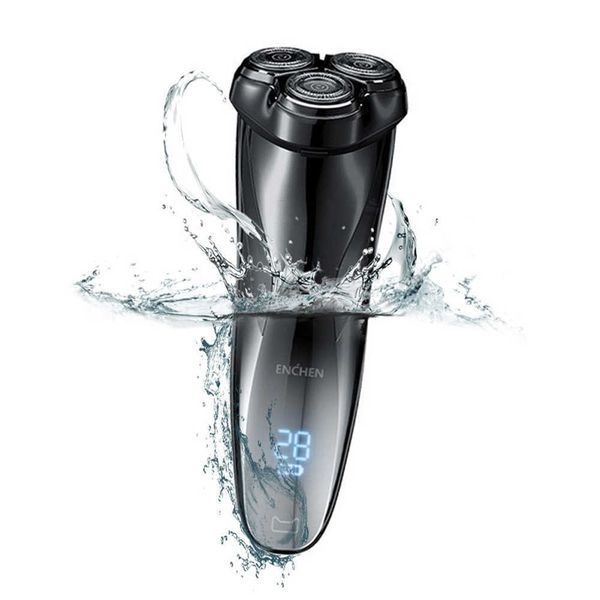 

enchen 3d men electric shaver razor blackstone3 ipx7 waterproof wet & dry dual use lcd 3d smart control shaving beard machine p0817