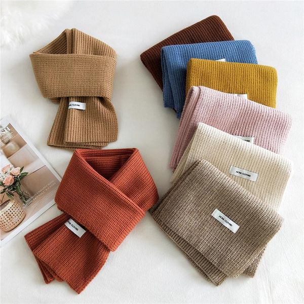 

scarves 1pc female thicken soft knitted winter warm comfortable solid color double-sided scarf 155*23cm fashion stitching, Blue;gray