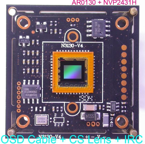 

ahd-m (720p) 1/3" aptina ar0130 cmos + nvp2431 cctv camera pcb board module +osd cable +cs lens +ircut ip cameras